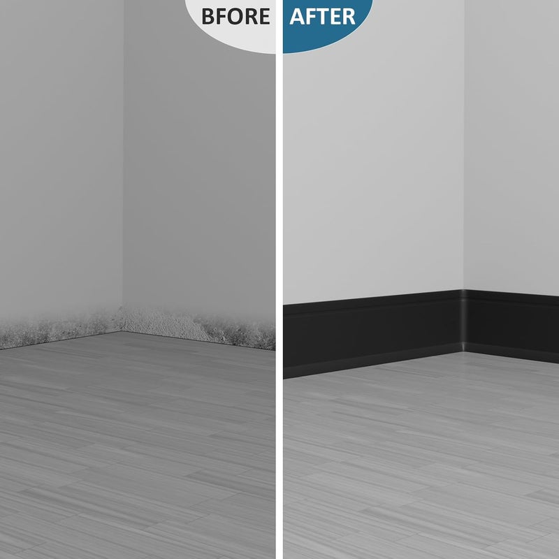 Duzzy Flexible Baseboard Trim, 6 Inch(H) x 20 Feet(L) Peel and Stick Vinyl Baseboard Molding Trim, Self-Adhesive Wall Base Cove Base - Image 3